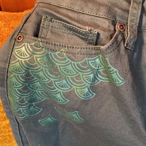 Little mermaid green stretchy pants